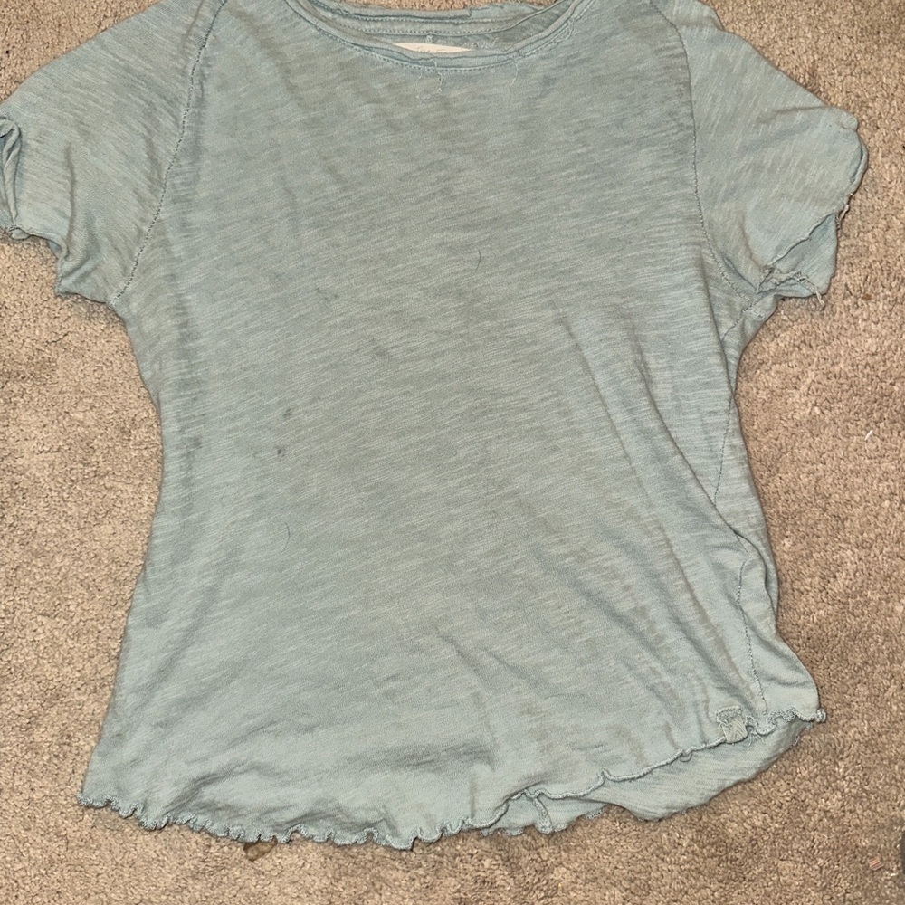 Free People Soft Blue Short Sleeve Tee